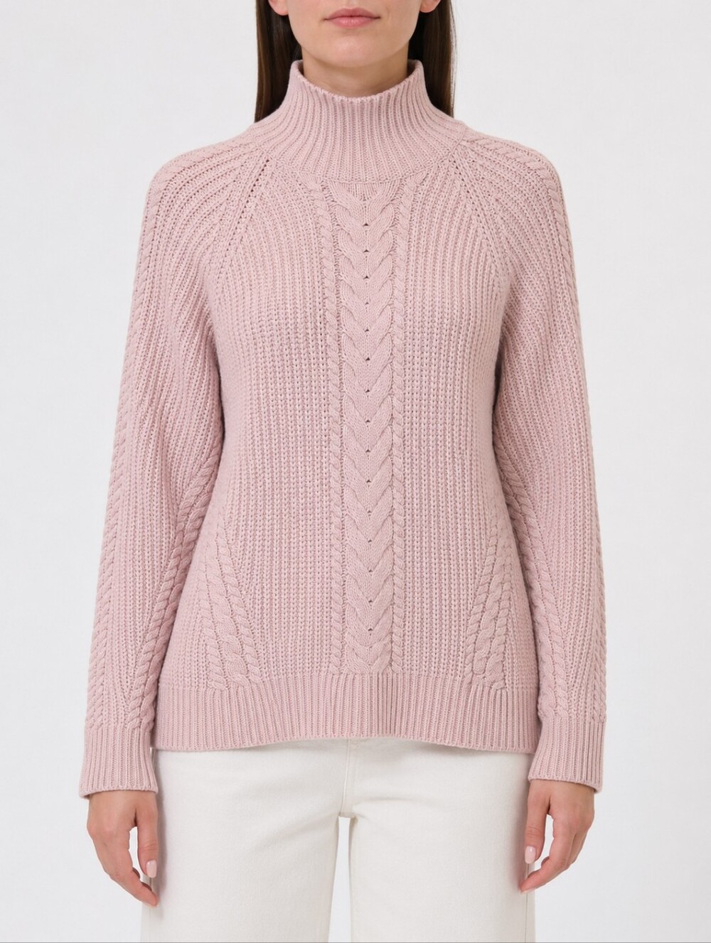 Lululemon Bring The Cozy Turtleneck Sweater Pink Chunky Cable Knit 6